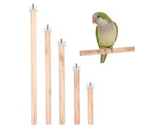 Yardwe 5pcs Wood Bird Perches for Parrot Cage with Screws Easy to Install Khaki Bird Perch Stand Set for Macaw and Finch to Develop Coordination Suitable Birdcage Accessories