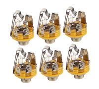 Yardwe 6.35mm Stereo Guitar Input Jacks 6pcs Stainless Steel Audio Socket for Electric Guitar with High Durability Solder Type for Live Sound and Recording Applications