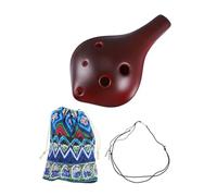 Yardwe 6 Hole Alto C Ocarina Mini Dolomite Ocarina Music Instrument with Bag Professional Brown Ceramic for Musicians and Beginners