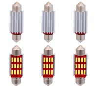 Yardwe 6 Pcs 39mm Festoon LED Bulb for License Plate and Dome Light 12v | Aluminum Body, 150lm 3w 6800k Output, Quick Swap for Vehicle Maintenance and Night Driving