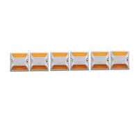 Yardwe 6 pcs Aluminum Road Reflector Studs Pavement Markers for Driveway Marking Nighttime Reflective Safety Accessories for Traffic Control