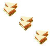 Yardwe 6 pcs Artificial Sandwich Model Realistic PU Material Fake Food Display Props for Kitchen Decoration and Photography Simulation Sandwich for Teaching and Dessert Shop Cabinet