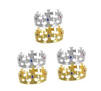 Yardwe 6 Pcs Prince Crown Party Tiaras Glitter Cross Birthday Hats for Boys Celebration Supplies