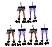 Yardwe 6 Pcs Witch Legs Halloween Decorations Witch Decor Household Halloween ations Shoes Leg Ornament s Cloth Hanging Adornment Car