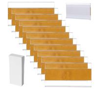 Yardwe 60 Pcs Wire Labels and Shelf Tags for Wire Shelving, Multi-Functional PVC Label Holders with White Paper, Easy to Install, for Storage Bins and Files Organisation