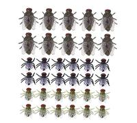 Yardwe 60Pcs Realistic Fake Fly Insects for Halloween Pranks Scary Creepy Decor for Parties Lightweight and Easy to Hide for Costume Parties and Fun