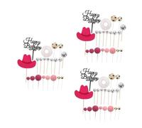 Yardwe 63 pcs Mini Cowboy Hat Cupcake Toppers Cake Decorations for Boys Shower Birthday Party Supplies Western Cowgirl Theme