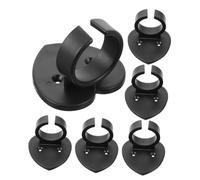 Yardwe 6pcs Black Abs Microphone Wall Clip Holder with Anti-slip Feature and Heart-shaped Design, Suitable for Microphone and Nameplate, for Occasions, Practical and Clean Appearance