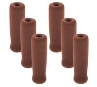 Yardwe 6pcs Brown Sponge Padding Crutch Handle Covers Non-Slip Replacement Cane Grip Cushions for Elderly Walking Aids, Support Handles for Most Canes and Crutches