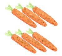 Yardwe 6pcs Carrot Shaped Cat Made of Bite Resistant Hemp Rope for Tooth Grinding and Chewing, Suitable for Small Pets and Can Be Put in The Cage