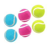 Yardwe 6pcs Dog Balls Interactive Rubber Tennis High Bounce Bite Resistant Fetch Playthings for with Bright Colors Blue Yellow
