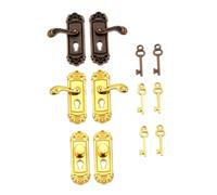 Yardwe 6Pcs Dollhouse Retro Hardware Accessories Elegant Mini Door Handles for Historical and Imaginative Play