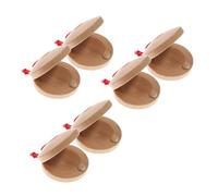 Yardwe 6pcs Finger Castanets Musical Instruments Wood Castanets for Boys and Girls Adults Small Percussion Instruments Diy Musical Toys