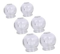 Yardwe 6pcs Glass Fire Vacuum Cupping Cups Thickened Therapy Cups for Back Arms Legs Home Use Suction Massage Tool for Meridian Care