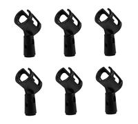 Yardwe 6pcs H-shaped Microphone Clips Mic Holder Stand Clip Holders for Mic Plastic Black