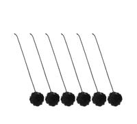 Yardwe 6pcs Indoor Cat Balls with Bells for Kitten Play, Plush Material, Safety Tested Multifunctional Design, Suitable for Cat Scratching Posts Replacement, Black Colour