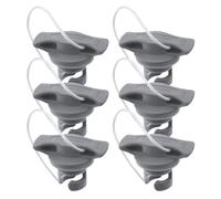 Yardwe 6Pcs Inflatable Air Valve Caps Replacement with Cord for Kayak Paddle Board Raft, Grey Rubber Sealing Covers for Inflatable Boat Valve Maintenance and Scupper Hole Plug
