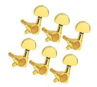 Yardwe 6PCS Left Golden Tuning Pegs for Electric Wooden Guitars Durable Replacement Guitar Machine Heads with Large Handle for Improved Sound and String Stability