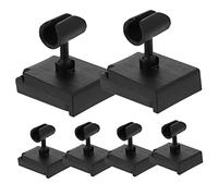Yardwe 6Pcs Mini Microphone Stand Holder for Mobile Phones Adjustable Desk Mic Clamp Base Black Desktop Microphone Mount for Karaoke and Streaming