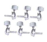 Yardwe 6pcs Mini Square Head Vintage Guitar Tuning Pegs Durable Semi Closed Machine Heads for Acoustic and Electric Guitars Silver Lr