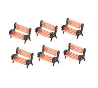 Yardwe 6pcs Miniature Park Benches Dollhouse Accessories for Gardens Lightweight Model Furniture Realistic Design for Creative Layouts and Dioramas