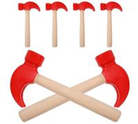 Yardwe 6pcs Montessori Wooden Hammer Safe Simulation Pounding Mallets for Early Learning Hand-eye Coordination Birthday Party Crafts and Pretend Play Tool