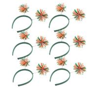 Yardwe 6pcs Multi-colored Pom Pom Headband Set for Colorful Knit Hairband Costume Accessory for Holiday Parties Halloween Festivals Cosplay Birthday Celebrations