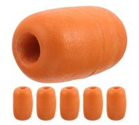 Yardwe 6pcs Orange Oval Foam Fishing Buoy Set 7x12cm Netting Floats for Crab Trap, Kayak Rope Floats, Marine Dock and Ski Anchor Markers for Fishing and Aquaculture