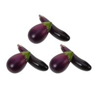 Yardwe 6pcs Realistic Purple Eggplant Artificial Vegetable Model Made of Foam and Plastic Multipurpose Props for Creative Food Photo Shoots and Teaching Tools
