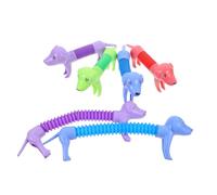 Yardwe 6pcs Reusable Stretchy Telescopic Puppy Toy Pop Tube Animal Toys for Dog Boredom Relief Sensory Teething for Mental Health