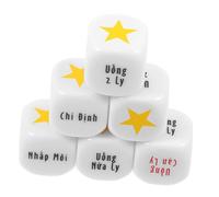Yardwe 6pcs Vietnamese Drinking Game Dice Party Dices for Adults Fun Entertainment for Gatherings and Bars Compact Design for Housewarming Parties