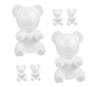 Yardwe 7Pcs Foam Bear Craft Models for DIY Flower Arranging White Foam Bears for Creative Projects Expandable for Hobbyists Craft Enthusiasts