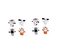 Yardwe 8 PCS Cartoon Animal Plush Hand Puppets for Soft Storytelling with Puppy Zebra Cow Giraffe Finger Dolls for Interactive Play and Imaginative Learning