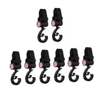 Yardwe 8 Pcs Rotatable Stroller Hooks Heavy Bag Hangers for Shopping Easy Install No Drilling Stable and Portable Pram Clips in Pink