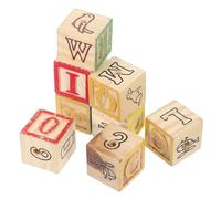 Yardwe 8 Pcs Thick Wooden Alphabet Blocks Educational for Parrots with Holes and Letter Dice for Bird Cognitive Development and Interactive Play