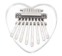 Yardwe 8-tone Mini Acrylic Kalimba Thumb Piano for Beginners, Small Portable Finger Piano Music Plaything, Colorful Heart-shaped Compact Design for Travel and Music Practice