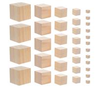Yardwe 80pcs Wooden Blocks for Crafts: 1/2/3/4/5cm Unfinished Wood Cubes - Natural Wood Square Blocks for DIY Projects Arts/Crafts Stacking/Building School/Classroom Supplies