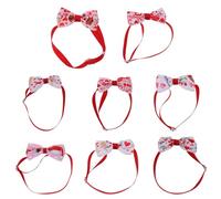Yardwe 8pcs Adjustable Dog Bow Tie Collar Set for Valentine's Day, Soft Pet Necklaces with Random Patterns, Suitable for Small to Medium Dogs, Festive Pet Accessories