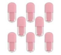 Yardwe 8pcs Empty Lip Gloss Tube Refillable Plastic Lip Gloss Bottle, 3ml Small Oval Container, Pink, Portable, Tightly Seal, for Home and Professional Use, Handmade Cosmetic Supplies