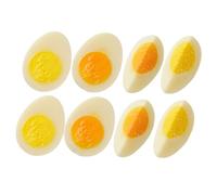 Yardwe 8Pcs Fake Egg Models Realistic Artificial Hard Boiled Egg Props for Food Photography Decoration Lifelike Food Models for Teaching Displays Lightweight Easy to Store