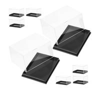 Yardwe 8Pcs High Transparency Rectangular Display Box for Shells Minerals and Specimens Gemstone Box for Rock Collection Easy Assembly Elegant Showcase for Home