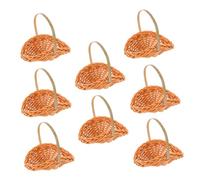 Yardwe 8pcs Miniature Woven Rattan Baskets with Handles for Wedding Garden and Mini Picnic Decor Tiny Dollhouse Flower and Party Favor Baskets with Fade-resistant Finish