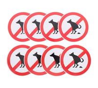 Yardwe 8pcs No Dog Poop Prevention Signs Yard Sign Red Waterproof Pvc Stickers with Weatherproof Features for Public Parks and Garden Pet Owners