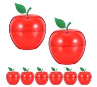 Yardwe 8pcs Red Medium Apple Shaped Candy Jar Filling Box for Christmas Party Birthday Decorations Favor Boxes Plastic Apples Containers