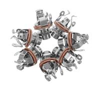 Yardwe 8pcs Stable Mono Output Jack for Electric Bass Guitar Silver Multipoint Contact Audio Instrument Socket Reliable Signal Transfer with Electromagnetic Shielding Easy Installation