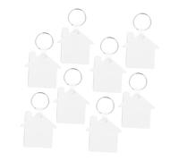 Yardwe 8pcs Sublimation Blank Key Chains DIY Heat Transfer House-Shaped Blanks for Crafting Key Rings Ornaments Backpack Tags and Wear-Resistant Accessories