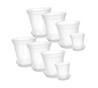 Yardwe 8pcs Transparent Nursery Pots for Indoor and Outdoor Plants Breathable Plastic Flower Containers with Large Capacity for Orchids Succulents and Garden Flowers Easy Soil Monitoring