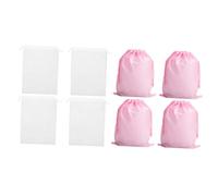Yardwe 8pcs Travel Shoe Storage Drawstring Bags Dustproof Organizer for Shoes Clothes Multi-Functional Space-Saving Portable Lightweight Fabric Bags White Pink