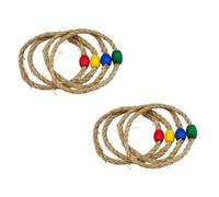 Yardwe 8PCS Twine Ring Toss, Ring Toss Games for Kids Set, Vintage Rope Yard Game Rustic for Kids, Outdoor Lawn Games for Party Supplies
