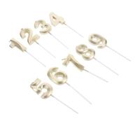 Yardwe 9pcs Golden Paraffin Birthday Number Candle for Cake Decoration, Smooth and Bright 3D Display Candle, Not Easy to Fall, for Dessert Decoration and Muffins, Party Accessory
